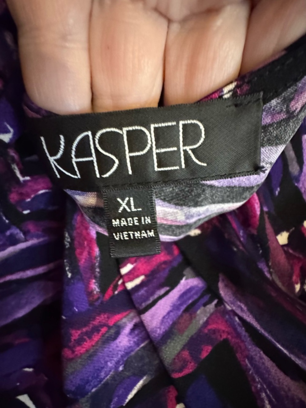 Kasper Purple Multi-Print Sleeveless Shell/Top LAYERING   XLARGE   #12 - Picture 6 of 6